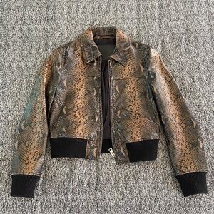 ALL SAINTS Python Leather Jacket XS UK6 US2